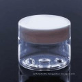 White lid pad 100ml 50ml thEmpty Transparent PET Plastic Round Clear Cosmetic Jar